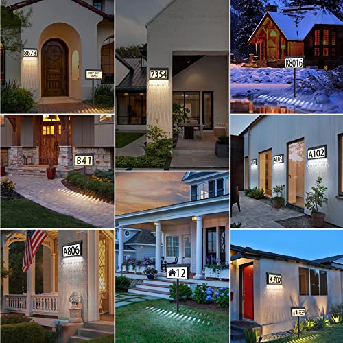 MAXvolador Solar Address Sign with 3 Light Modes - Waterproof House Number Plaque (Variation 1)