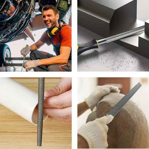 3 pcs Metal File Set, 8-inch,Professional High Carbon Steel File, Includes Flat/Round/Half-Round,Work for Metal, Wood