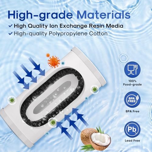 ICEPURE 2-Pack 5 Micron 10" x 4.5" Whole House Sediment & Iron Manganese Water Filter with PP Cotton and Resin
