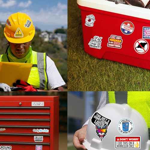 166/224 pcs Funny Hard Hat Stickers for Men, Adults - Waterproof Vinyl for Welding Helmet, Tool Box, Tools - Blue Collar Gifts for Men, Mechanic, Co-Workers Union