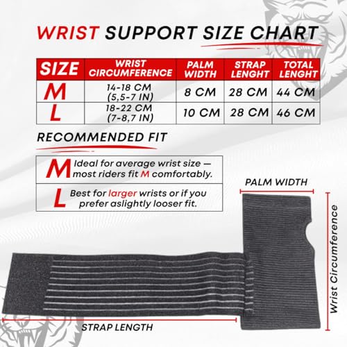 ? Motorcycle Wrist Support, Adjustable Comfort for All Bikers, Reduces Wrist & Hand Pain and Absorbs Vibration (Large)