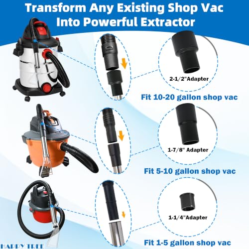 Happy Tree Universal Fit Shop Vac Adapter Kit (Small) – 1-1/4", 1-7/8", 2-1/2" for Upholstery & Carpet Cleaning