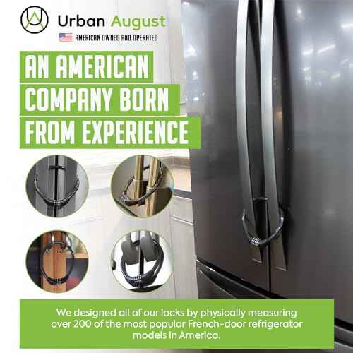 Urban August Refrigerator Lock for Kids & Adults, 4-Digit Code Fridge Lock for French-Door Refrigerators, & Versatile Cabinet (One)
