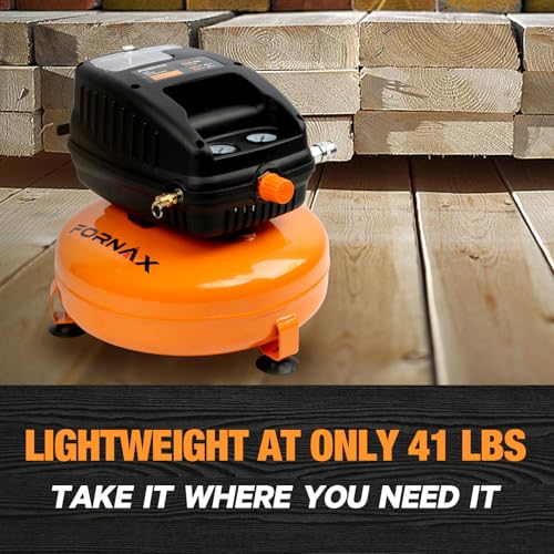 FORNAX Portable Electric Air Compressor 3-Gallon, 110 PSI, Oil-Free, Lightweight