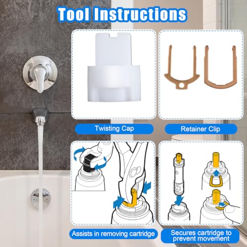Enhon 2 Pack Shower Cartridge Replacement for Moen 1225 / 1225B - Easy Install, Durable Faucet Repair Kit