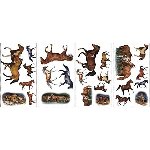 RoomMates RMK1017SCS Wild Horses Peel and Stick Wall Decals