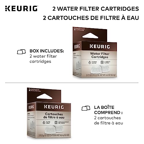 Keurig Water Filter Refill Cartridges 2 Count – Compatible with 2.0 K-Cup Makers