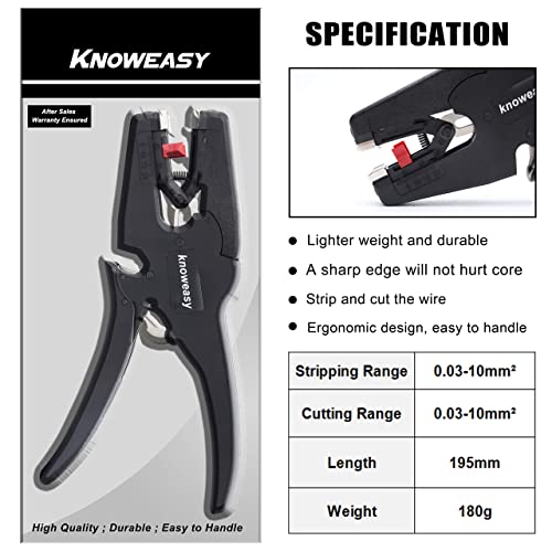 knoweasy D3 Wire Stripper Tool for 7-32 AWG Cables with Cutter, 2-in-1 Electronic and Automotive Wire Tool