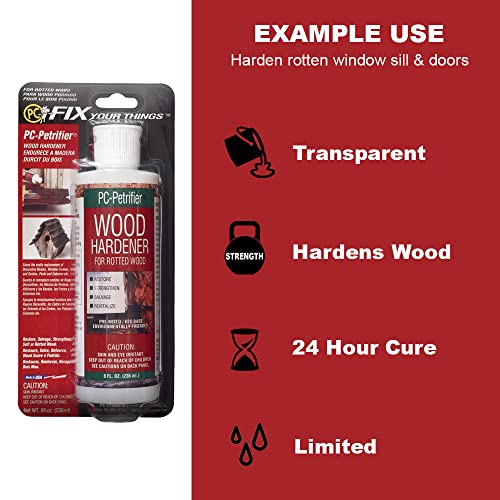 PC-Petrifier Water-Based Wood Hardener 16 Fl Oz - Restores Rotted Wood