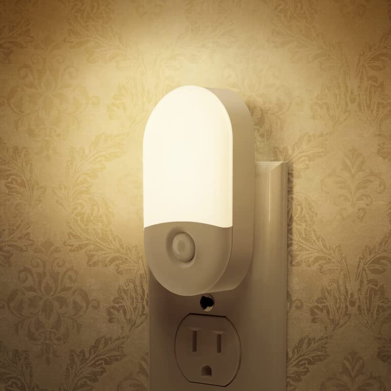 L LOHAS LED Night Lights Plug into Wall 2 Pack Soft White Dimmable Auto Sensor