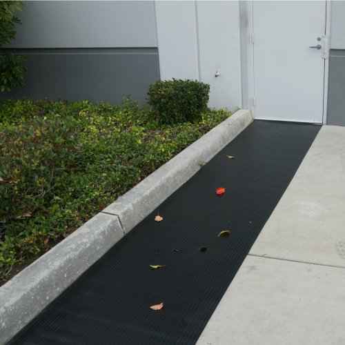 Rubber-Cal 03_167_W_WR_06 Wide Rib Corrugated Rubber Floor Mat, 1/8" Thick x 3' x 6' Roll, Black