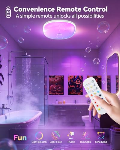 Gotopceed IP65 Waterproof Rechargeable Shower Light - 6 Inch, Multicolor, 300LM
