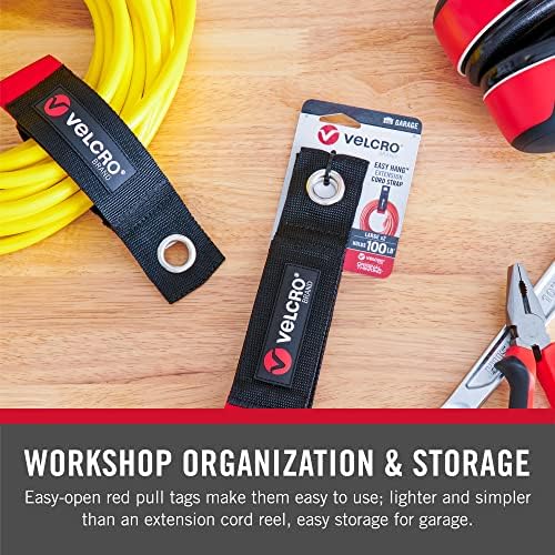 VELCRO Brand Extension Cord Holder Straps 3 Pack - Black, 10/14/18 Inch Variety