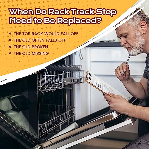 Dishwasher Rack Track Stop WP8565925 — Upper Rack Guide Rail Replacement for Whirlpool Maytag Kenmore