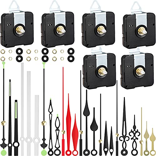 Mudder 6 Pcs Clock Mechanism Replacement Kit with 16mm Shaft, DIY Repair Set