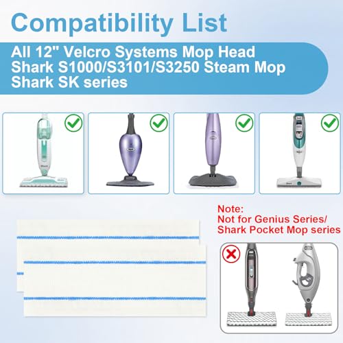Flammi 30-Pack Disposable Microfiber Pads for Shark S1000/S3101/SK410 Steam Mops – Replacements