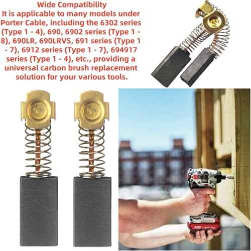 4 pack N031652 Replaces Routers Brush Pair N031652, 869659, 824216 Fits Porter Cable 6302 6902 690LR 691 6912 694917