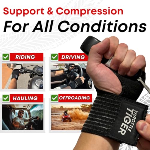 ? Motorcycle Wrist Support, Adjustable Comfort for All Bikers, Reduces Wrist & Hand Pain and Absorbs Vibration (Large)