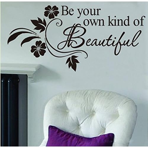 Picniva Be Your Own Kind of Beautiful Decals Flower Vine Wall Sticker Art D?cor