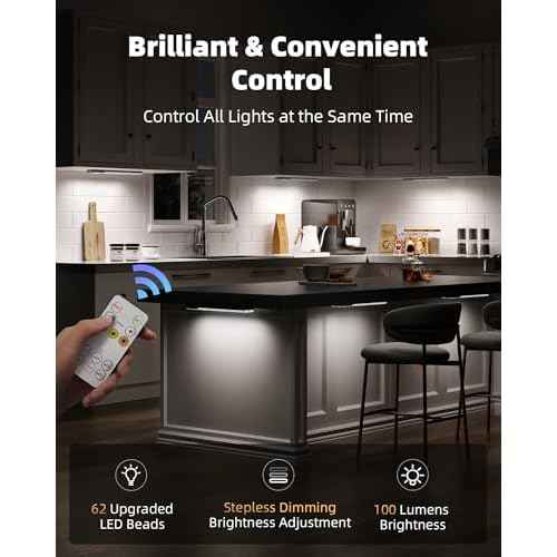 EZVALO 6-Pack Under Cabinet Lighting with Charging Station, 2000mAh Rechargeable Wireless Motion Sensor Lights, 3 Color Temps, Dimmable, Timer, Magnetic, with Remote Control for Kitchen, Closet, Stair