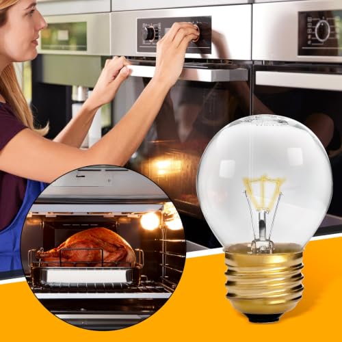 UP2WIN 40W G45 E26/E27 Appliance Bulbs – 4 Pack, 110-130V High Temp for Maytag GE Kenmore Whirlpool Ovens, Stoves, Range Hoods & Microwaves