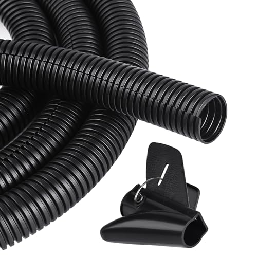 CrocSee 25ft 1/2 Inch Split Wire Loom with Installation Tool - Black