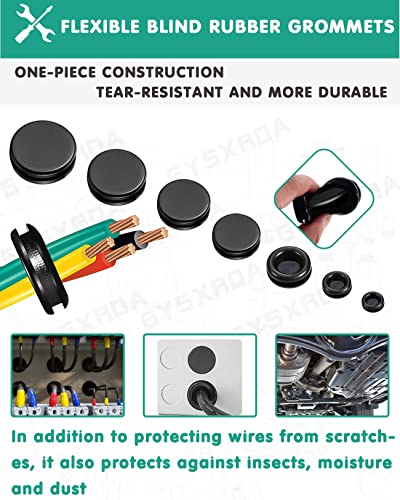 Gysxrda B Rubber Grommet Kit 200 Pack - 7 Sizes Automotive & Home Use