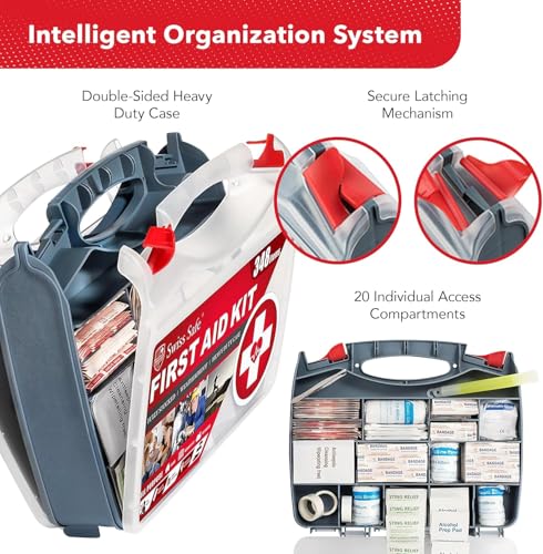 Swiss Safe 2-Pack Large Hardcase 348-Piece First Aid Kit for Camping, Travel & Car Emergency