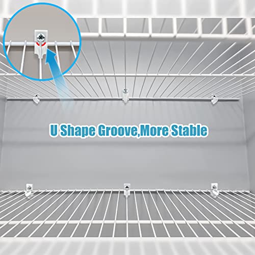 Whumsdog Closet Clips 24 Pack - White Wire Shelf Wall Mounting Clips with Screws & Expansion Tubes for Closet Organization