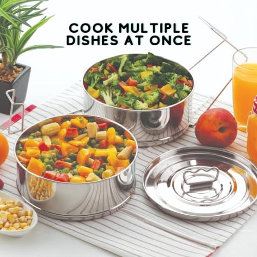 LNM Steamer Pans 6 Qt Stackable Stainless Steel Instant Pot Insert Pan - Pot-in-Pot Steamer Set