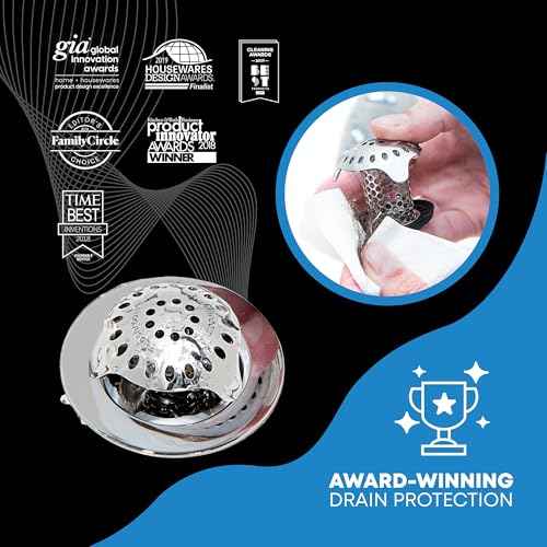 TubShroom Ultra Revolutionary Bath Tub Drain Protector Hair Catcher/Strainer/Snare Stainless Steel, Single Pack