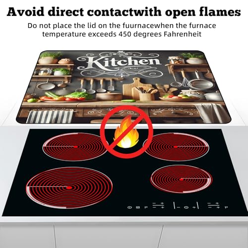 AOHMPT 30"×21" Stove Top Cover 3-in-1 Heat-Resistant Protector Mat (Cookware) – Includes 28"×20" XL Fit, Geometric/Floral/Abstract Patterns