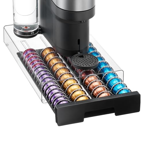 Vtopmart Black Vertuo Pod Drawer Organizer for Nespresso Vertuo Pods