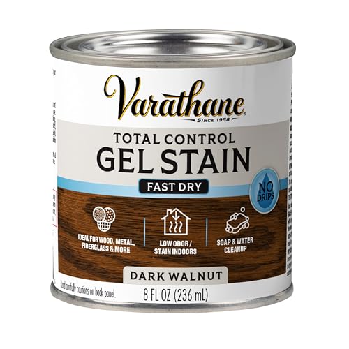 Varathane Total Control Dark Walnut Gel Stain - Half Pint (1 Pack) Indoor & Outdoor Finish