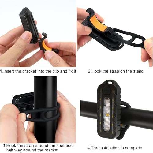 Police Chest Light for Night Walking, Tactical LED Vest Backpack Flashlight with Clip for Belt, Shoulder, Helmet, Bicycle Red Blue USB Rechargeable Torch, Bike Rear Warn Taillight for Riding