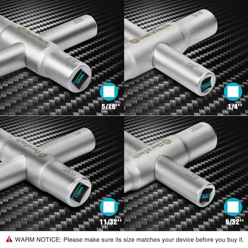 DURATECH 4 Way Sillcock Key, 1/4", 9/32", 5/16", 11/32", 1-Pack, for Valve, Faucet, and Spigots