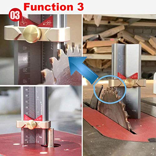 3 in 1 Drill Depth Gauge, Height & Angle Measuring Tool for Table Saw