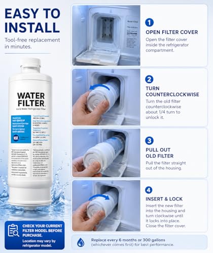 2 Pack Water Filter Replacement for Samsung DA97-17376B, RF28R7201SR & More - Faucet Mount