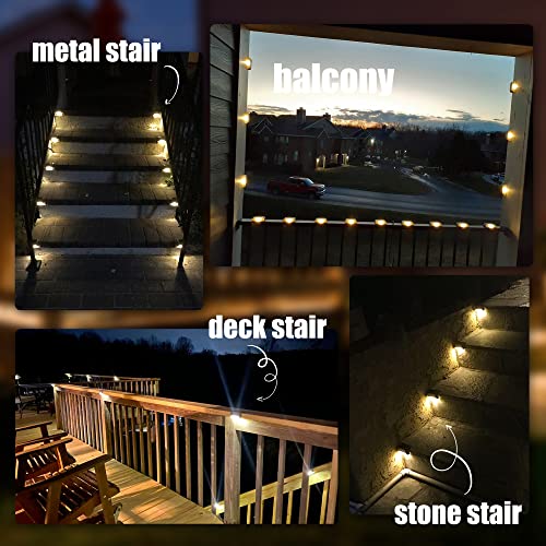 SOLPEX Solar Deck Lights Outdoor 16 Pack Warm White Waterproof Step Lights