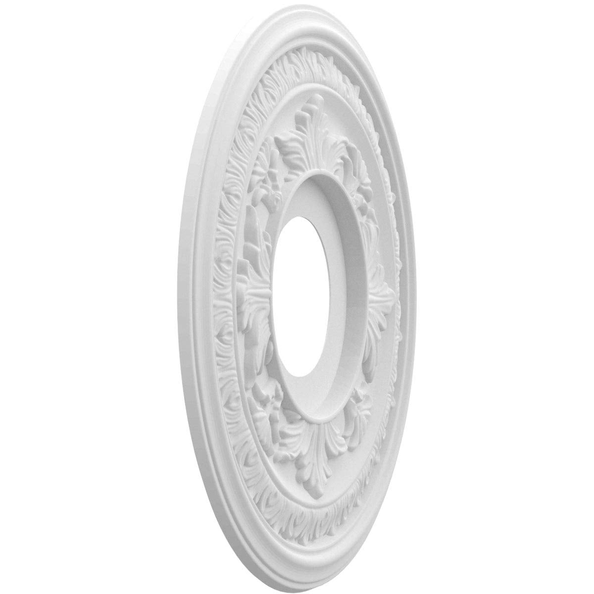 Ekena Millwork CMP13BA Baltimore Thermoformed PVC Ceiling Medallion (Fits Canopies up to 5 1/4"), 13"OD x 3 1/2"ID x 3/4"P