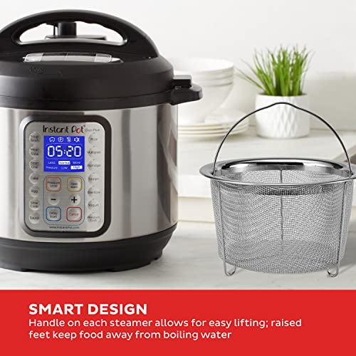 Instant Pot Mesh Steamer Basket Set - Stainless Steel Dual-Purpose Steamer & Strainer