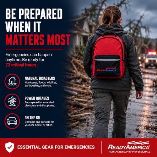 Ready America Tornado Emergency Kit for 2 Persons - 3 Day Survival Backpack