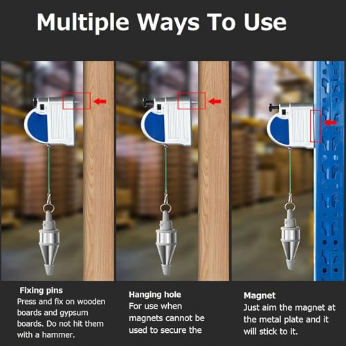 Retractable Plumb Bob With 19.7ft String, Magnetic Construction