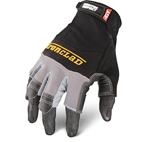 Ironclad mens Work Glove MACH 5 VIBRATION IMPACT, Black and Grey, X-Large Pack of 1 US