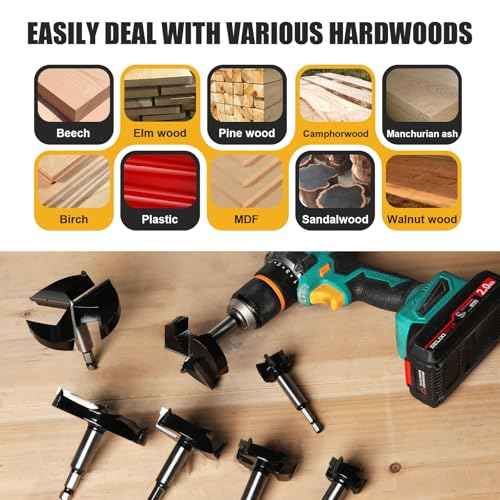 9/16" Forstner Drill Bit with 1/4" Quick Change Hex Shank,Tungsten Carbide Tipped - for Hard Wood,Soft Wood Woodworking Hinge Cutter Tool Kits for Veneered Plywood Plastic