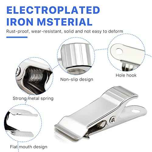 30 Pcs Metal Alligator Clips, 1.58 Inch x 0.5 Inch Metal Mini Clamps, Mini Spring Clamps for Wire, Photo, Curtain, Crafts