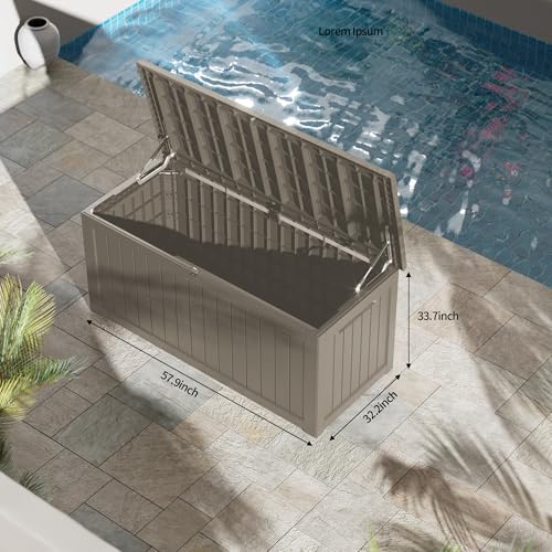 270 Gallon Waterproof Outdoor Storage Box for Patio, Garden & Pool Gear