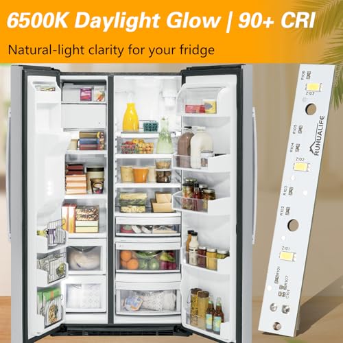 RUHUALIFE 1 Piece Refrigerator LED Light Board for GE WR55X26671, Side-by-Side Refrigerator Light