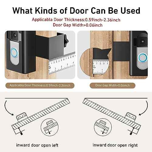 Anti-Theft Video Doorbell Mount,AHBTEYM Mount No Drill Bracket Holder Accessories for Apartment Home Rentals Compatible with Ring Video Doorbell 4/3/3 Plus/2/1/2021/2023 Release(Black)