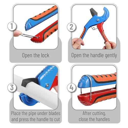 Bates- PEX Pipe Cutter, Cutting Range 1/8"-1-5/8", PEX Tool, PEX Tools, Rubber Hose Cutter Tool, PEX Cutter Tool, PEX Cutters, Plastic Pipe Cutter, Pipe Cutters Plumbing, Tube Cutter